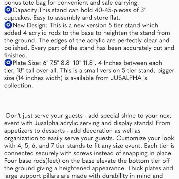 5 Tier Round Acrylic Cupcake Stand-Cake Stand-Dessert Stand, Cupcake Tower - Picture 9 of 9